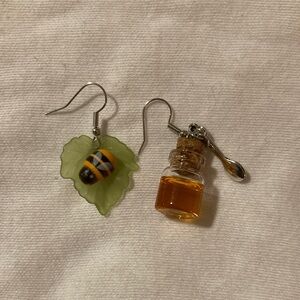 Bee Leaf and Honey Jar Earrings